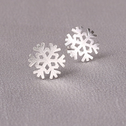 Snowflake Mini 925 Sterling Silver Stud Earrings for Girls, Silver Color Plated, Snowflake, 5mm