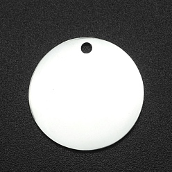 Stainless Steel Color 201 Stainless Steel Pendants, Stamping Blank Tag, Flat Round, Laser Cut, Stainless Steel Color, 18x1mm, Hole: 1.6mm