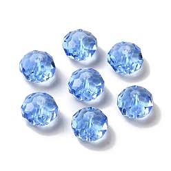 Cornflower Blue Glass Imitation Austrian Crystal Beads, Faceted, Rondelle, Cornflower Blue, 8x5~5.5mm, Hole: 1.2~1.5mm