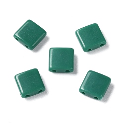 Medium Sea Green Opaque Acrylic Slide Charms, Square, Medium Sea Green, 5.2x5.2x2mm, Hole: 0.8mm