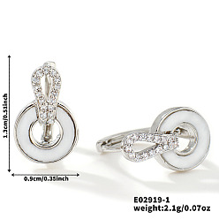 Серебро Милые серьги-кольца, со стразами и безопасной пряжкой, модный и современный, серебряные, 13x9 мм