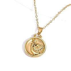 Лео Ожерелья из нержавеющей стали с подвеской в виде созвездия для женщин и мужчин, золотые, Лев, 8.27~19.69 дюйм (21~50 см)