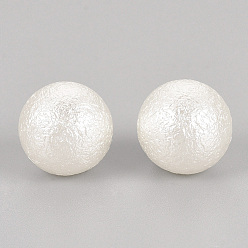 Creamy White Imitation Pearl Acrylic Beads, Undrilled/No Hole, Matte Style, Round, Creamy White, 10mm
