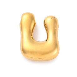 Letter U 304 подвески из нержавеющей стали, буквенное очарование, ионное покрытие (ip), реальный 18 k позолоченный, Буква U, 21x16.5x6 мм, отверстие : 3.5x2.2 мм