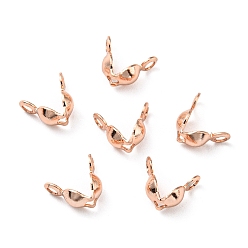 Rose Gold Brass Bead Tips, Cadmium Free & Lead Free, Rose Gold, 8x4mm, Hole: 1.4mm