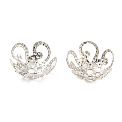 Platinum Iron Bead Caps, Platinum, 10x4mm, Hole: 1mm