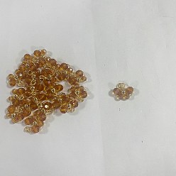 Темно-Золотистый 20 шт. Стеклянные подвески, с медной проволокой, бабочка, темные золотарник, 14.2x13.9 мм