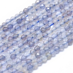 Iolite Natural Cordierite/Iolite/Dichroite Round Beads Strands, Faceted, Round, 2mm, Hole: 0.3mm, about 197pcs/strand, 15.16 inch(38.5cm)