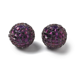 Темная Орхидея Акриловые стразы бусины, круглая с квадратным стразом, блестящие бусины для изготовления украшений своими руками, ручки и поделки из бисера, темные орхидеи, 16~16.5 мм, отверстие : 2.5 мм