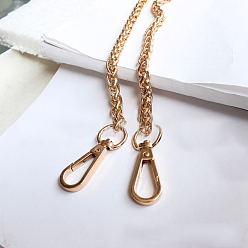 Light Gold Iron Handbag Chain Straps, with Alloy Clasps, for Handbag or Shoulder Bag Replacement, Light Gold, 60x0.7x0.7cm