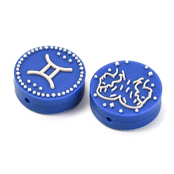 Gemini Twelve Twelve Constellations Food Grade Eco-Friendly Silicone Focal Beads, Gemini, 25mm