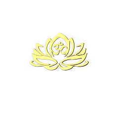 Flower Chakra Brass Self Adhesive Decorative Stickers, Golden Plated Metal Decals, for DIY Epoxy Resin Crafts, Flower, 30mm