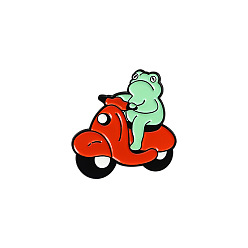 XZ3947 Cute Frog Animal Brooch Pin Mini Car Swim Ring Enamel Badge