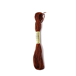Coconut Brown Polyester Embroidery Threads for Cross Stitch, Embroidery Floss, Coconut Brown, 0.15mm, about 8.75 Yards(8m)/Skein