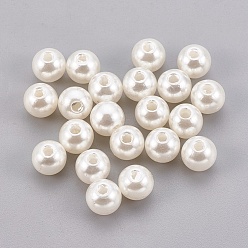 Old Lace ABS Plastic Imitation Pearl Beads, Round, Old Lace, 11~12mm, Hole: 2.3mm, about 500pcs/500g