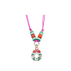 Necklace 2 Colorful Christmas Tree & Santa Claus Bracelet and Necklace Set for Kids