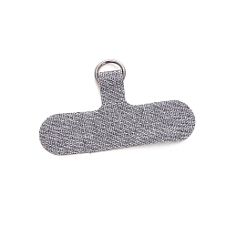 Gray PVC Mobile Phone Lanyard Patch, Phone Strap Connector Replacement Part Tether Tab for Cell Phone Safety, Gray, 6x3cm