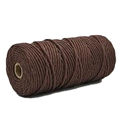 Coconut Brown Cotton String Threads, Macrame Cord, Decorative String Threads, for DIY Crafts, Gift Wrapping and Jewelry Making, Coconut Brown, 3mm, about 109.36 Yards(100m)/Roll