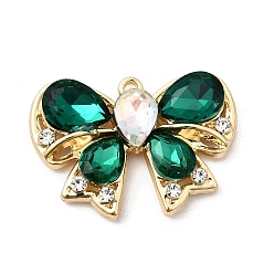 Изумруд Подвески из сплава и страза, бабочка, стойки покрытие, золотые, изумруд, 20.5x29.5x6 мм, отверстие : 1.6 мм