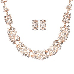 pearl set Chic Pearl and Diamond Necklace Earrings Set for Elegant Occasions