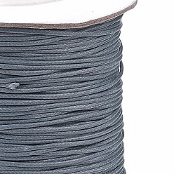 Gris Foncé Coréen cordon ciré, polyester cordon, gris foncé, 1 mm, environ 85 mètres / rouleau