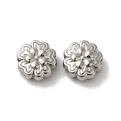 Stainless Steel Color 304 Stainless Steel Beads, Flower, Stainless Steel Color, 8x8x4mm, Hole: 1.5mm