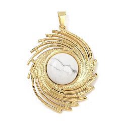 Говлит Природные подвески Говлит, спиральный овальный глаз 304 подвески из нержавеющей стали, золотые, ионное покрытие (ip), 35.5x26.5x5.5 мм, отверстие : 5x3 мм