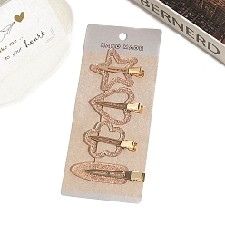 Персиковый Слойка Пластиковые зажимы волос аллигатора, аксессуары для волос для женщин и девочек, розовые, 48~66 мм, 4 шт / комплект