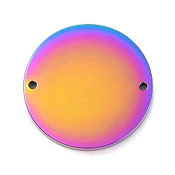 Rainbow Color 304 соединительные звенья нержавеющие, зеркальная полировка, ионное покрытие (ip), плоско-круглые, Радуга цветов, 16x1.5 мм, отверстие : 1 мм