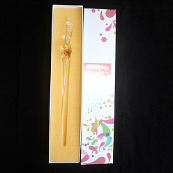 Camel Glass Writing Dip Pen, Inner Flower, Camel, 190x4mm