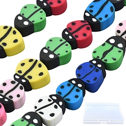 (52) Непрозрачная лаванда 5 нитки бусины из полимерной глины ручной работы, коровка, разноцветные, 8~12x7.5~10x4~5 мм, отверстие : 1.5~2 мм, около 38~40 шт / нитка, 14.17 дюйм ~ 15.35 дюйм (36~39 см)