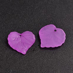 Фиолетовый Прозрачные акриловые подвески, матовые, лист, фиолетовые, окрашенные, длиной около 16 мм , шириной 15 мм , толщиной 2 мм , отверстие : 1.2 мм, Около 1650 шт / 500 г