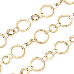 Золотой 304 кольцевые цепи из нержавеющей стали, пайки, с катушкой, ионное покрытие (ip), золотые, 6~10x1 мм