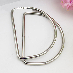 Platinum Iron Bag Handles, D Ring, Bag Replacement Accessories, Platinum, 10x13.2cm
