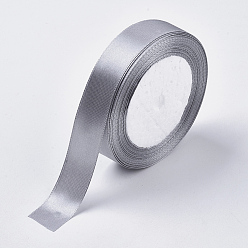 Light Grey Single Face Solid Color Satin Ribbon, for Bows Crafts, Gifts Party Wedding Decoration, Light Grey, 1/4 inch(6~7mm), about 25yards/roll(22.86m/roll), 10rolls/group, 250yards(228.6m/group)