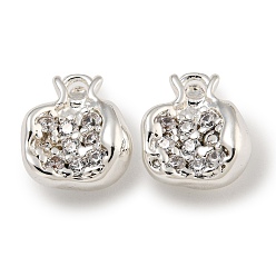 Прозрачный Латунные микропаве прозрачные кубические циркониевые подвески, платина, овальные, прозрачные, 10.5x9.5x6.5 мм, отверстие : 1.5 мм