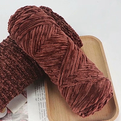 Brown Wool Chenille Yarn, Velvet Hand Knitting Threads, for Baby Sweater Scarf Fabric Needlework Craft, Brown, 3mm, about 87.49 Yards(80m)/Skein