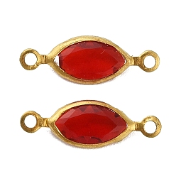 (123L) Белый крем непрозрачный блеск Латунные подвески для стеклянных соединителей pave k9, ссылки на конский глаз, золотые, огнеупорный кирпич, 14x4.5x2 мм, отверстие : 1 мм