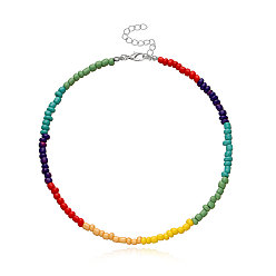3# Five-color design Colorful Beaded Necklace with Butterfly and Starfish Pendant for Women's Elegant Style