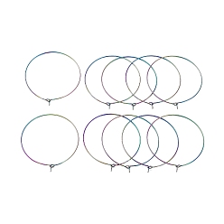 Rainbow Color Ion Plating(IP) 316 Surgical Stainless Steel Wine Glass Charms Rings, Hoop Earring Findings, DIY Material for Basketball Wives Hoop Earrings, Rainbow Color, 20 Gauge, 50x0.8mm