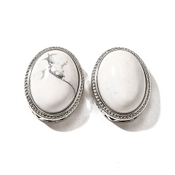 Говлит Природные многопрядные звенья хаулит, овальные, без кадмия и без свинца, платина, 21x16.5x11.5 мм, отверстие : 3 мм