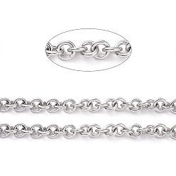 Stainless Steel Color 304 Stainless Steel Rolo Chains, with Spool, for Jewelry Making, Unwelded, Stainless Steel Color, 8.5x2mm, about 16.4 Feet(5m)/roll