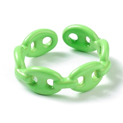 Linen Spray Painted Brass Cuff Rings, Open Rings, Coffee Bean Chain, Linen, US Size 6(16.5mm)
