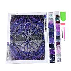 Medium Purple DIY Tree of Life Theme Diamond Painting Kit, Including Resin Rhinestones, Diamond Sticky Pen, Tray Plate, Glue Clay, Tweezer, Medium Purple, 250x200x0.5mm, 29pcs/set