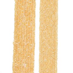 Светло-хаки Стеклянные бусины с гальваническим покрытием , с покрытием AB цвета, граненые, рондель, светлый хаки, 2.9~3.3x2 мм, отверстие : 0.8 мм, около 135~140 шт / нитка, 32~34 см