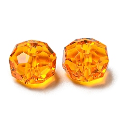 Sun Transparent Glass Beads, Faceted, Rondelle, Sun, 8x5mm, Hole: 1.2mm