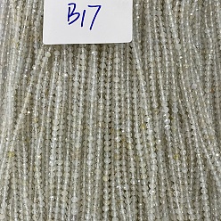 Топаз Бусины из натурального белого топаза, круглые, граненые, 3 мм, отверстие : 0.5 мм, около 110 шт / нитка, 14.96'' (38 см)