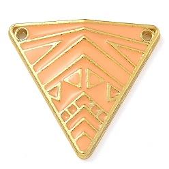 Сэнди Коричневый Стойка покрытие латунь эмаль треугольный соединитель подвески, реальный 18 k позолоченный, долговечный, без свинца и без кадмия, песчаный коричневый, 24x25.5x3.5 мм, отверстие : 1.4 мм