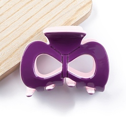 Purple Bowknot Shape PVC Claw Hair Clips, Hair Accessories for Women & Girls, Purple, 36x50x34mm
