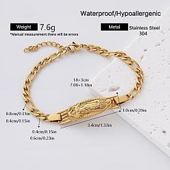 Virgin Vintage Religion 304 Stainless Steel Link Bracelets, Golden, Virgin, 7.09 inch(18cm)